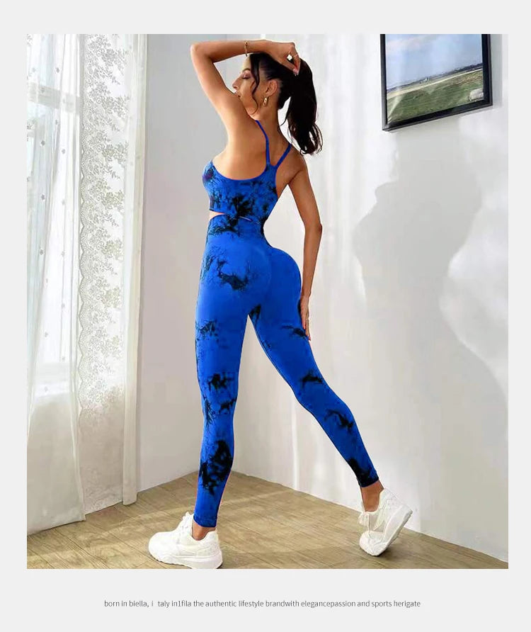 Tie-Dye Sports Bra & High-Waist Leggings
